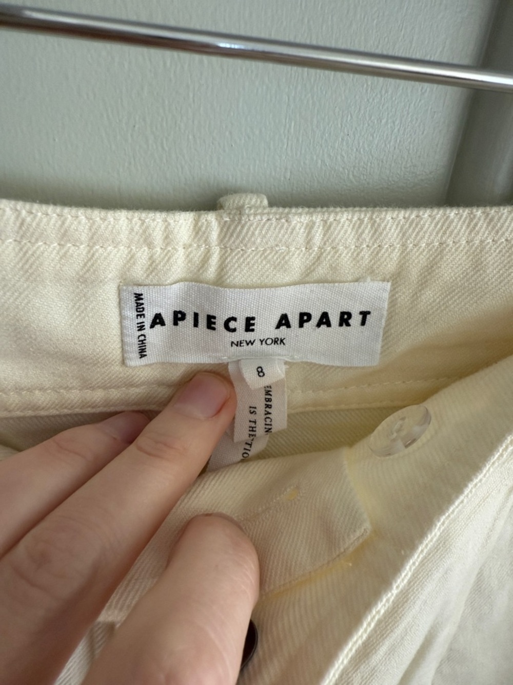 Apiece Apart Cream High-Waist Linen Shorts - Picture 2 of 2